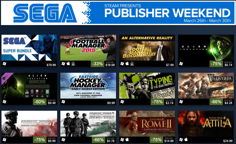 Steam начали массовую распродажу игр от Sega