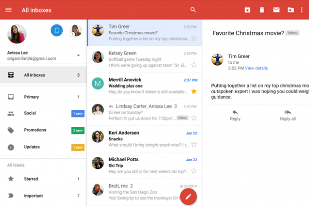 Gmail для Android получил общую папку для входящих писем