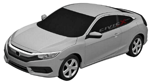 Патентные эскизы Honda Civic в кузове купе и седан появились в сети