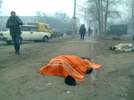 Последствия обстрела Мариуполя (24.01.2015)