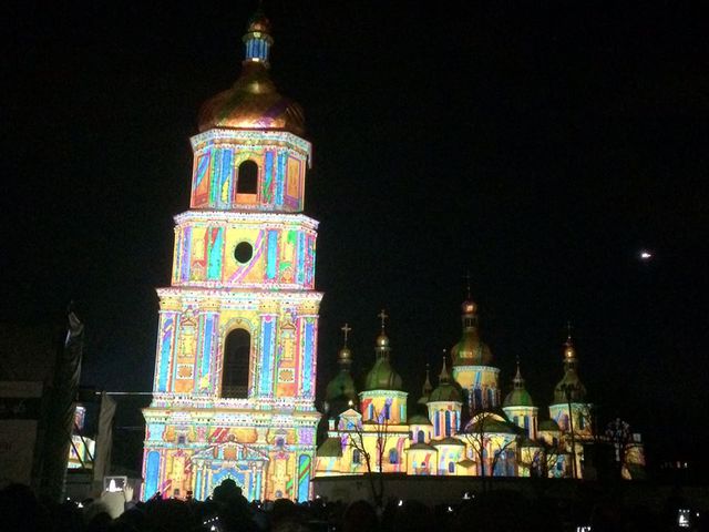 Уникальное лазерное шоу на Софийской площади